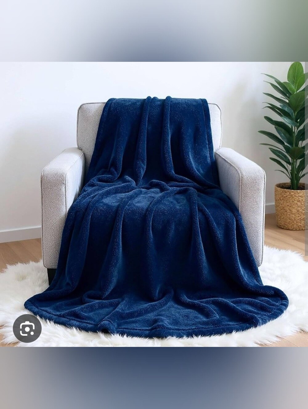 "Cashmere Touch" fleece blanket,Blue,Size:Twin : 64" x 88"- Living Quarters